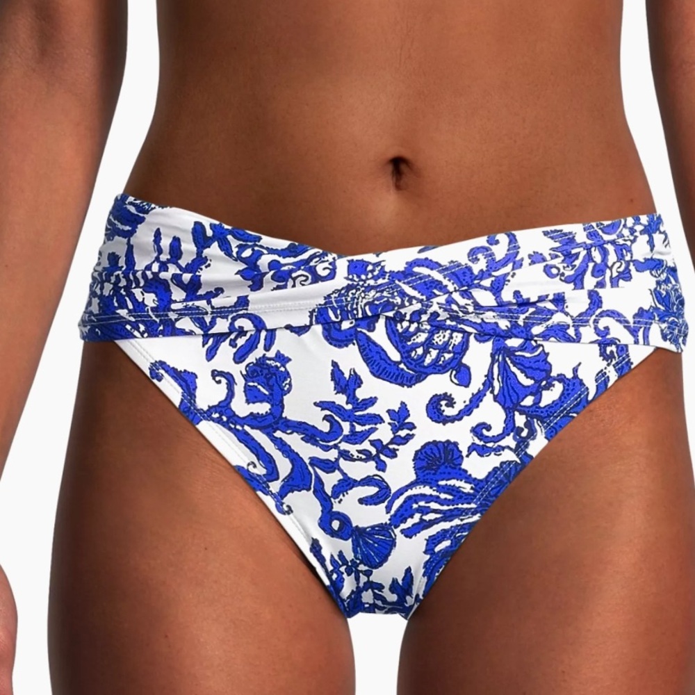 Lilly Pulitzer NWT 10 Lagoon Sarong Hipster Bikini Bottom Ride with Me